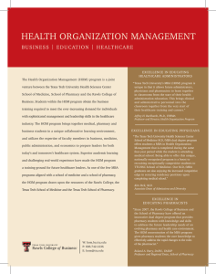 HEALTH ORGANIZATION MANAGEMENT BUSINESS | EDUCATION | HEALTHCARE