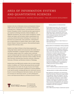 AREA OF INFORMATION SYSTEMS AND QUANTITATIVE SCIENCES “