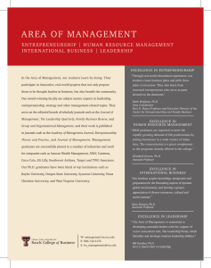 AREA OF MANAGEMENT
