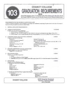 103 GRADUATION  REQUIREMENTS 1993·94 CHABOT COLLEGE