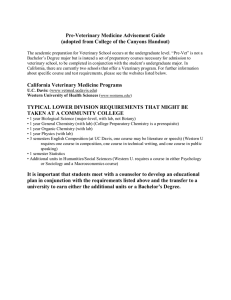Pre-Veterinary Medicine Advisement Guide (adopted from College of the Canyons Handout)
