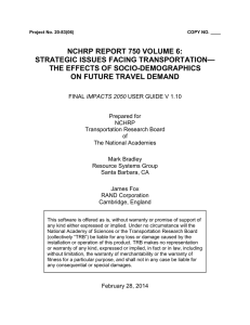 NCHRP REPORT 750 VOLUME 6: STRATEGIC ISSUES FACING TRANSPORTATION—