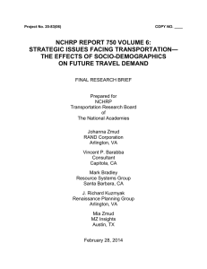 NCHRP REPORT 750 VOLUME 6: STRATEGIC ISSUES FACING TRANSPORTATION—