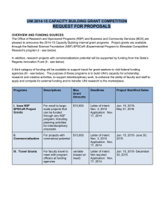 REQUEST FOR PROPOSALS UNI 2014-15 CAPACITY BUILDING GRANT COMPETITION