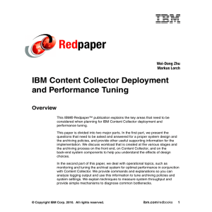 Red paper IBM Content Collector Deployment and Performance Tuning
