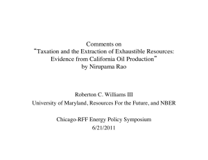 Comments on Taxation and the Extraction of Exhaustible Resources: