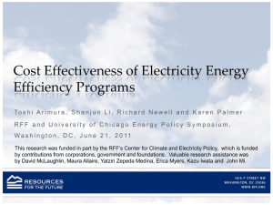 Cost Effectiveness of Electricity Energy Efficiency Programs