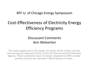 Cost-Effectiveness of Electricity Energy Efficiency Programs RFF-U. of Chicago Energy Symposium Discussant Comments