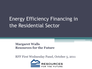 Energy Efficiency Financing in the Residential Sector  Margaret Walls