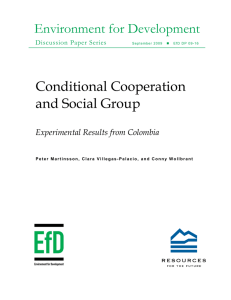 Environment for Development Conditional Cooperation and Social Group