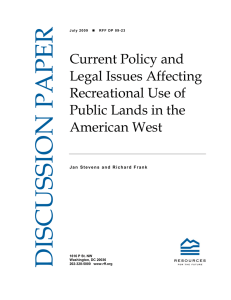 DISCUSSION PAPER Current Policy and Legal Issues Affecting