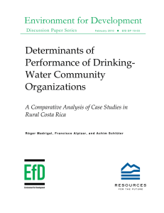 Environment for Development Determinants of Performance of Drinking- Water Community