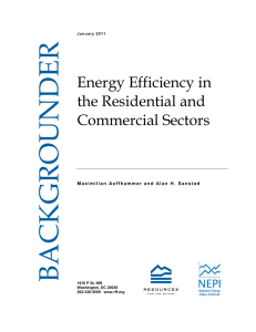 BACKGROUNDER Energy Efficiency in the Residential and