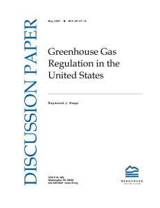 DISCUSSION PAPER Greenhouse Gas Regulation in the