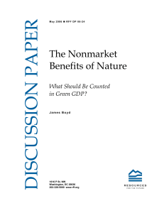 DISCUSSION PAPER The Nonmarket Benefits of Nature
