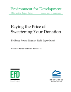 Environment for Development Paying the Price of Sweetening Your Donation