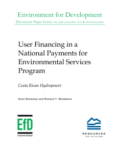 Environment for Development User Financing in a National Payments for Environmental Services