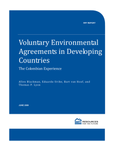 Voluntary Environmental  Agreements in Developing  Countries   The Colombian Experience 