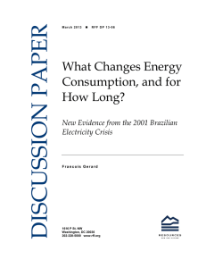 DISCUSSION PAPER What Changes Energy Consumption, and for