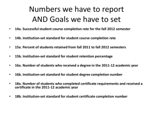 Numbers we have to report AND Goals we have to set