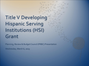 Title V Developing Hispanic Serving Institutions (HSI) Grant