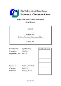 City University of Hong Kong Department of Computer Science Project Title