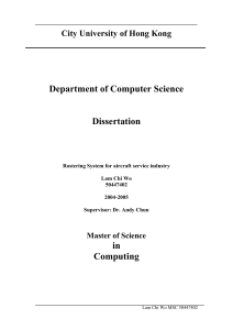 Department of Computer Science  Dissertation in