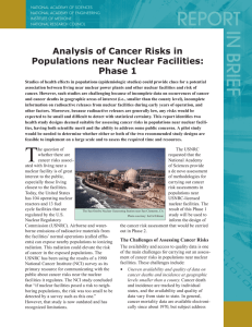 Analysis of Cancer Risks in Populations near Nuclear Facilities: Phase 1