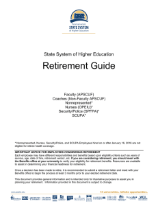 Retirement Guide  State System of Higher Education