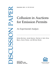 Collusion in Auctions for Emission Permits An Experimental Analysis