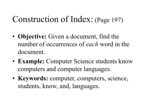 Construction of Index: