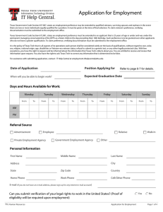 Application for Employment