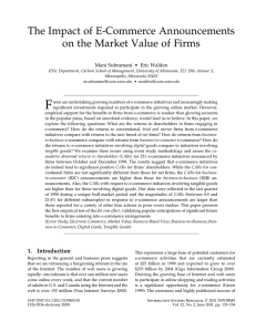 The Impact of E-Commerce Announcements on the Market Value of Firms