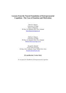 Lessons from the Neural Foundation of Entrepreneurial