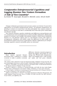 Comparative Entrepreneurial Cognitions and Lagging Russian New Venture Formation: