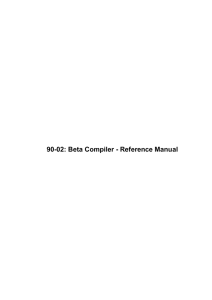 90-02: Beta Compiler - Reference Manual