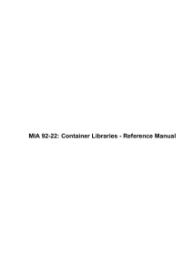 MIA 92-22: Container Libraries - Reference Manual