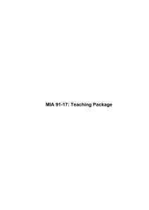 MIA 91-17: Teaching Package