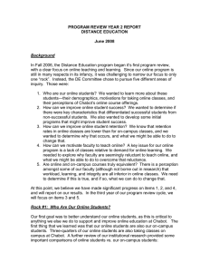 PROGRAM REVIEW YEAR 2 REPORT DISTANCE EDUCATION  June 2008