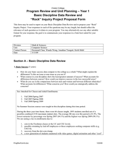 – Year 1 Program Review and Unit Planning