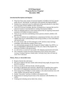 ECD Department Program Review Proposal December 2006