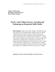 Psych 1 and College Success: Assessing and