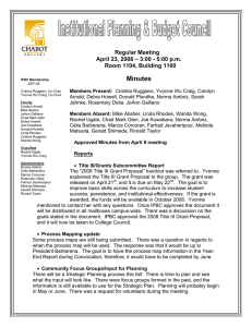 Minutes Regular Meeting April 23, 2008 – 3:00 - 5:00 p.m.