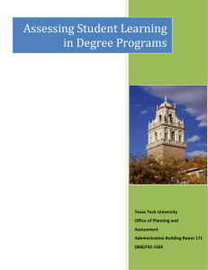 Assessing Student Learning in Degree Programs Texas Tech University