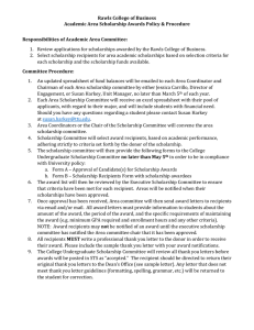 Rawls College of Business Academic Area Scholarship Awards Policy &amp; Procedure