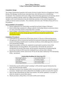 Rawls College of Business College Undergraduate Scholarship Committee Committee Charge