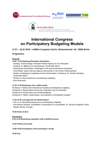 International Congress on Participatory Budgeting Models