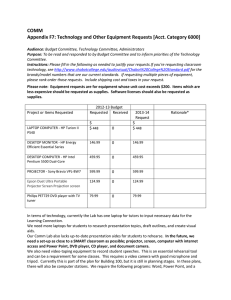 COMM Appendix F7: Technology and Other Equipment Requests [Acct. Category 6000]