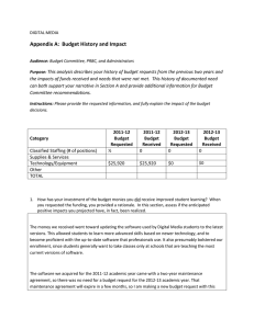 Appendix A:  Budget History and Impact