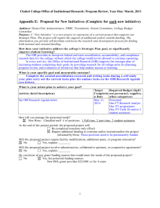 Appendix E:  Proposal for New Initiatives (Complete for each... Chabot College Office of Institutional Research: Program Review, Year One:...
